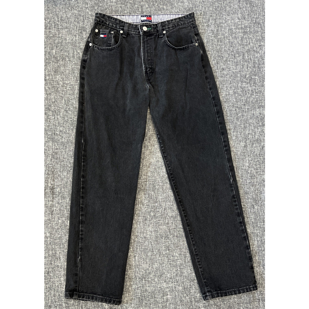 Vintage 90s Tommy Hilfiger Black Denim Jeans Measure 28" x 29" Perfect T Jean